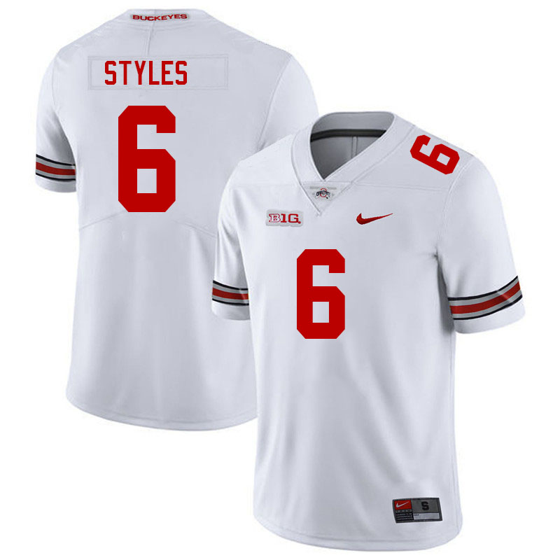 Ohio State Buckeyes Sonny Styles Men's #6 White Authentic Stitched College Football Jersey